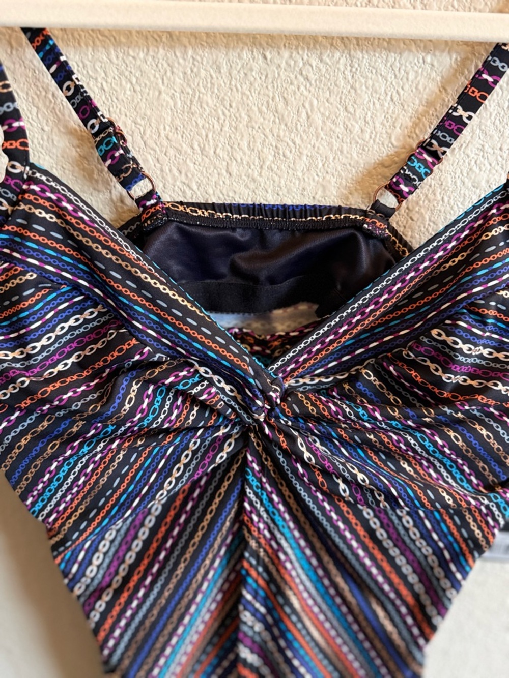 NWT Miraclesuit Shimmer Links Love Knot Underwire Tankini Swim Top Luxury Beach - Picture 3 of 10